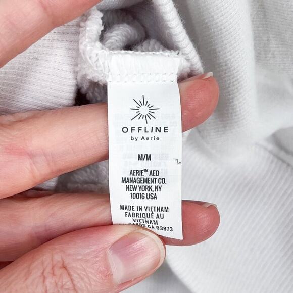 Aerie Offline Terry Sweatshirt Oversized Crew Tacos and Tennis Size Medium Cream - Picture 9 of 16